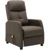 TRUE DEAL Fauteuil Inclinable De Massage Taupe Tissu