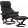 TRUE DEAL Fauteuil De Massage Inclinable Gris Similicuir Et Bois Courbé 2 TRUE DEAL Fauteuil De Massage Inclinable Gris Similicuir Et Bois Courbé -Pas Cher Fauteuil Magasin 26301472 1