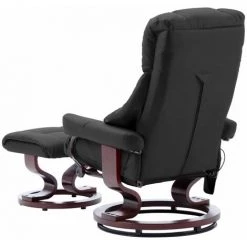 TRUE DEAL Fauteuil De Massage Inclinable Gris Similicuir Et Bois Courbé -Pas Cher Fauteuil Magasin 26301472 4