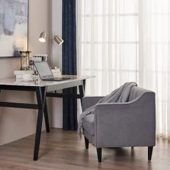 Fauteuil Cabriolet Moderne De Salon Tissu Gris Teamson Home Chester VNF00073EU - Gris -Pas Cher Fauteuil Magasin 26368536 3