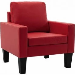 Fauteuil Similicuir Rouge VidaXL -Pas Cher Fauteuil Magasin 26375725 2