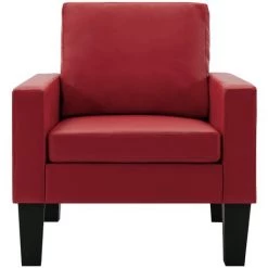 Fauteuil Similicuir Rouge VidaXL -Pas Cher Fauteuil Magasin 26375725 3