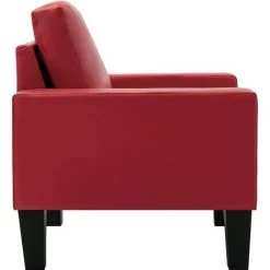 Fauteuil Similicuir Rouge VidaXL -Pas Cher Fauteuil Magasin 26375725 4
