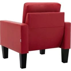 Fauteuil Similicuir Rouge VidaXL -Pas Cher Fauteuil Magasin 26375725 5