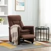 Fauteuil Inclinable De Massage Similicuir Daim Marron VidaXL