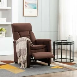 Fauteuil Inclinable De Massage Similicuir Daim Marron VidaXL