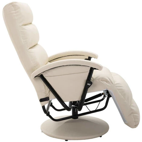 ASUPERMALL Fauteuil Inclinable TV Creme Similicuir 5 ASUPERMALL Fauteuil Inclinable TV Creme Similicuir – Image 3