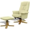 ASUPERMALL Fauteuil Avec Repose-pied Reglable Cuir Synthetique Blanc -Pas Cher Fauteuil Magasin 26478944 1
