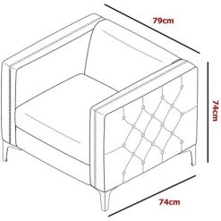 MOBILIER DECO ROMANCE - Fauteuil Capitonné En Velours Bleu - Bleu -Pas Cher Fauteuil Magasin 26516077 4