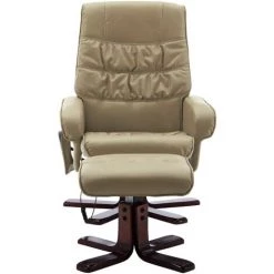 YOUTHUP Fauteuil Massage Inclinable Repose-pied Cappuccino Similicuir - Brun -Pas Cher Fauteuil Magasin 26530612 3