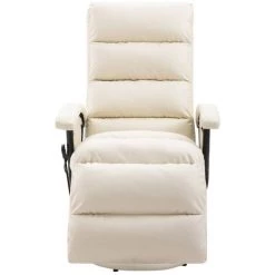 TRUE DEAL Fauteuil De Massage TV Blanc Crème Similicuir 9 TRUE DEAL Fauteuil De Massage TV Blanc Crème Similicuir -Pas Cher Fauteuil Magasin 26660940 3