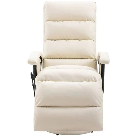 TRUE DEAL Fauteuil De Massage TV Blanc Crème Similicuir 5 TRUE DEAL Fauteuil De Massage TV Blanc Crème Similicuir – Image 3