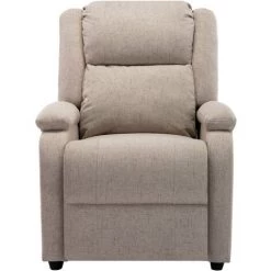 TRUE DEAL Fauteuil Inclinable TV Crème Tissu -Pas Cher Fauteuil Magasin 26660963 5