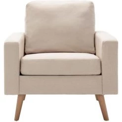 TRUE DEAL Fauteuil Crème Tissu -Pas Cher Fauteuil Magasin 26661703 3