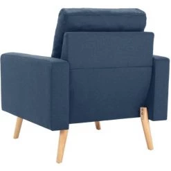 TRUE DEAL Fauteuil Bleu Tissu 11 TRUE DEAL Fauteuil Bleu Tissu -Pas Cher Fauteuil Magasin 26661705 5