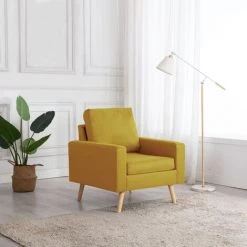TRUE DEAL Fauteuil Jaune Tissu