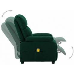 TRUE DEAL Fauteuil De Massage Vert Foncé Tissu -Pas Cher Fauteuil Magasin 26661845 3