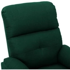 TRUE DEAL Fauteuil De Massage Vert Foncé Tissu -Pas Cher Fauteuil Magasin 26661845 5