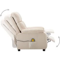 TRUE DEAL Fauteuil De Massage Crème Tissu -Pas Cher Fauteuil Magasin 26661848 3