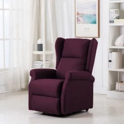 TRUE DEAL Fauteuil De Massage Inclinable Violet Tissu