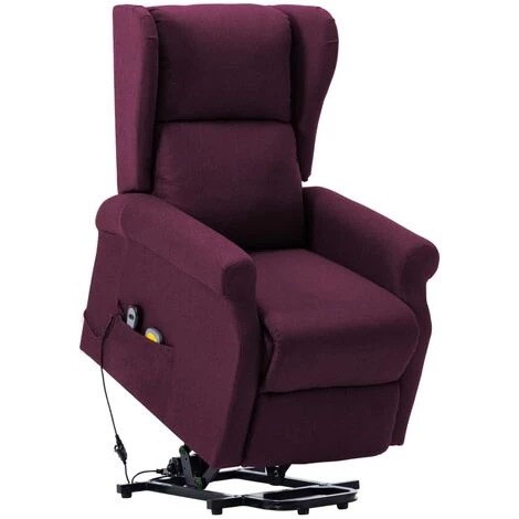 TRUE DEAL Fauteuil De Massage Inclinable Violet Tissu 4 TRUE DEAL Fauteuil De Massage Inclinable Violet Tissu – Image 2