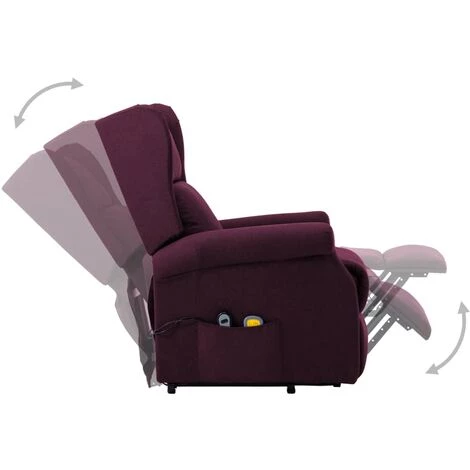 TRUE DEAL Fauteuil De Massage Inclinable Violet Tissu 7 TRUE DEAL Fauteuil De Massage Inclinable Violet Tissu – Image 5