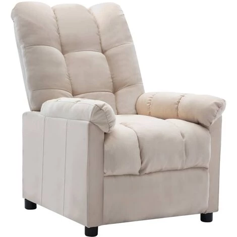 TRUE DEAL Fauteuil Inclinable Crème Tissu 4 TRUE DEAL Fauteuil Inclinable Crème Tissu – Image 2