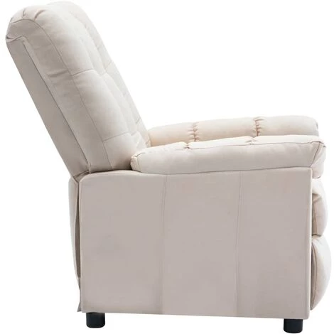 TRUE DEAL Fauteuil Inclinable Crème Tissu 6 TRUE DEAL Fauteuil Inclinable Crème Tissu – Image 4