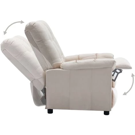 TRUE DEAL Fauteuil Inclinable Crème Tissu 7 TRUE DEAL Fauteuil Inclinable Crème Tissu – Image 5