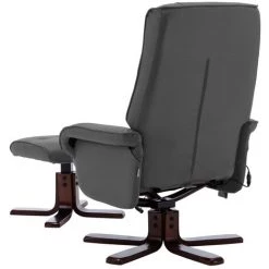 TRUE DEAL Fauteuil De Massage Inclinable Et Repose-pied Gris Similicuir -Pas Cher Fauteuil Magasin 26662335 5