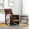 TRUE DEAL Fauteuil Inclinable Marron Similicuir Daim -Pas Cher Fauteuil Magasin 26682105 1