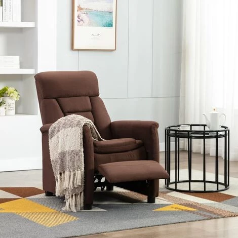 TRUE DEAL Fauteuil Inclinable Marron Similicuir Daim 3 TRUE DEAL Fauteuil Inclinable Marron Similicuir Daim