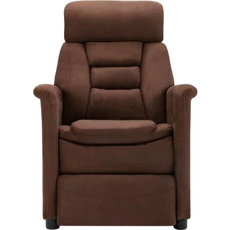 TRUE DEAL Fauteuil Inclinable Marron Similicuir Daim 6 TRUE DEAL Fauteuil Inclinable Marron Similicuir Daim – Image 4
