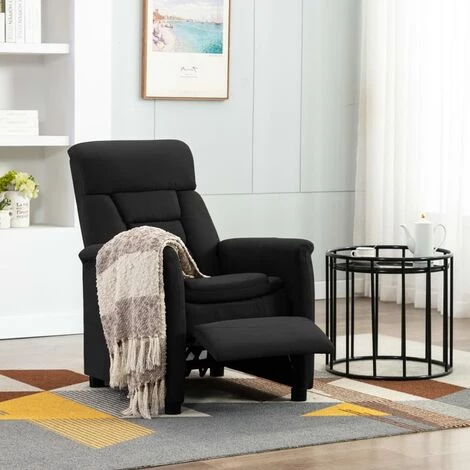 Fauteuil Inclinable Similicuir Daim Noir VidaXL 3 Fauteuil Inclinable Similicuir Daim Noir VidaXL
