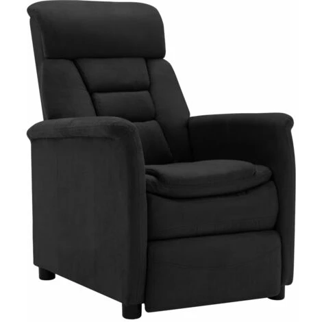 Fauteuil Inclinable Similicuir Daim Noir VidaXL 4 Fauteuil Inclinable Similicuir Daim Noir VidaXL – Image 2