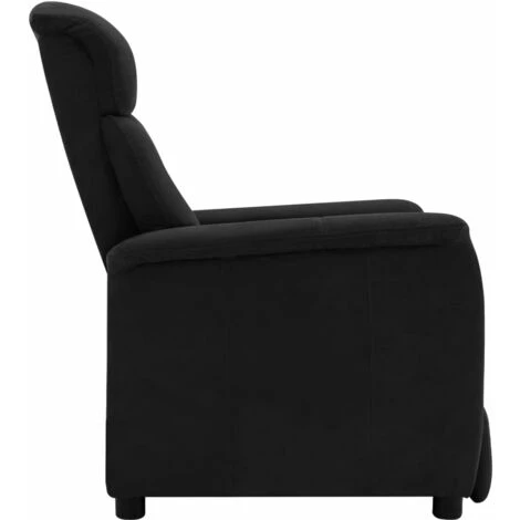 Fauteuil Inclinable Similicuir Daim Noir VidaXL 7 Fauteuil Inclinable Similicuir Daim Noir VidaXL – Image 5