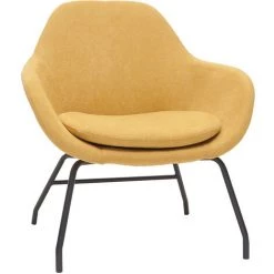 MILIBOO Fauteuil En Tissu Effet Velours Jaune Moutarde MAYNE - Jaune Velours -Pas Cher Fauteuil Magasin 26758450 2