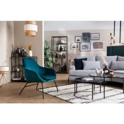 MILIBOO Fauteuil En Tissu Effet Velours Jaune Moutarde MAYNE - Jaune Velours -Pas Cher Fauteuil Magasin 26758450 5