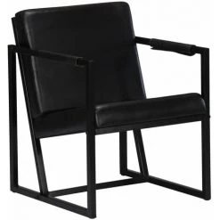 TRUE DEAL Fauteuil Noir Cuir Véritable
