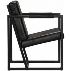 TRUE DEAL Fauteuil Noir Cuir Véritable -Pas Cher Fauteuil Magasin 26798480 3