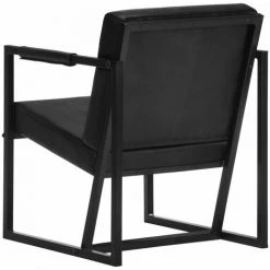 TRUE DEAL Fauteuil Noir Cuir Véritable -Pas Cher Fauteuil Magasin 26798480 4