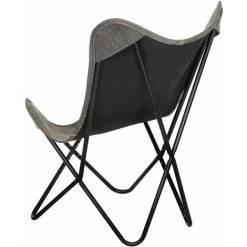 TRUE DEAL Chaise Papillon Anthracite Toile -Pas Cher Fauteuil Magasin 26904252 4