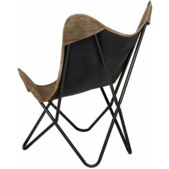 TRUE DEAL Chaise Papillon Taupe Toile -Pas Cher Fauteuil Magasin 26904258 3