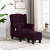 Fauteuil De Massage Avec Repose-pied Tissu Violet VidaXL -Pas Cher Fauteuil Magasin 26940990 1