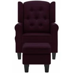 Fauteuil De Massage Avec Repose-pied Tissu Violet VidaXL -Pas Cher Fauteuil Magasin 26940990 4