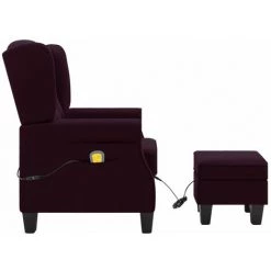 Fauteuil De Massage Avec Repose-pied Tissu Violet VidaXL -Pas Cher Fauteuil Magasin 26940990 5