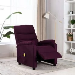 Fauteuil Inclinable De Massage Tissu Violet Modèle 1 VidaXL