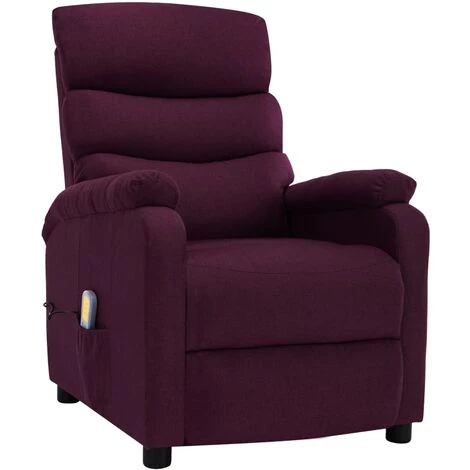 Fauteuil Inclinable De Massage Tissu Violet Modèle 1 VidaXL 4 Fauteuil Inclinable De Massage Tissu Violet Modèle 1 VidaXL – Image 2
