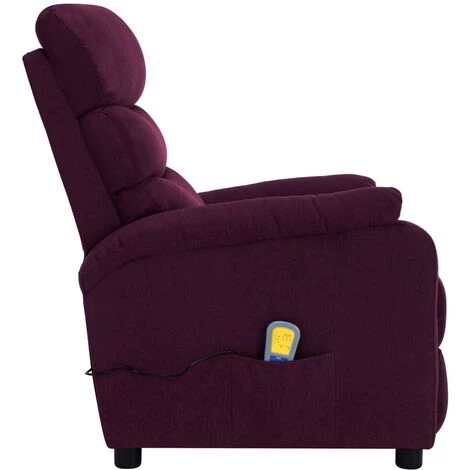 Fauteuil Inclinable De Massage Tissu Violet Modèle 1 VidaXL 6 Fauteuil Inclinable De Massage Tissu Violet Modèle 1 VidaXL – Image 4