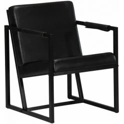 ASUPERMALL Fauteuil Noir Cuir Veritable 10 ASUPERMALL Fauteuil Noir Cuir Veritable -Pas Cher Fauteuil Magasin 26964906 4